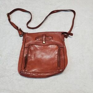 Marta‎ Ponti Brown Leather Bohemian Classic Festival Basic Crossbody Purse Bag